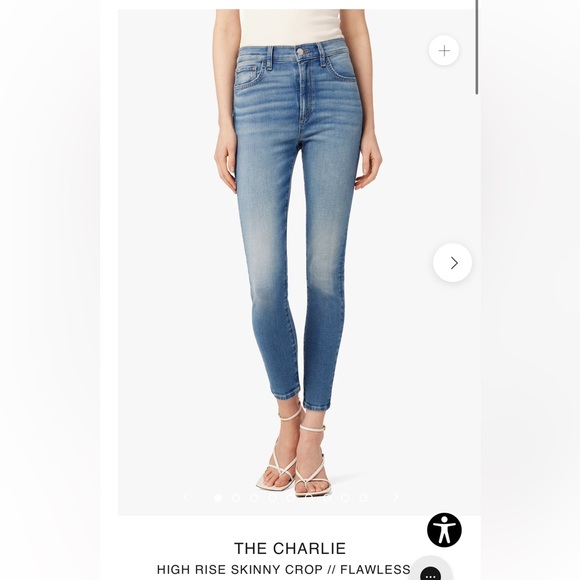 Joe’s Jeans The Charlie High Rise Skinny Crop Denim Size 26 Medium wash distress - Picture 8 of 9